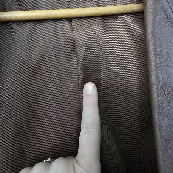 STAFFORD BLAZER MEN BROWN LEATHER CLASSIC LUXURY JACKET SPORT COAT XL *read* - Picture 3 of 15